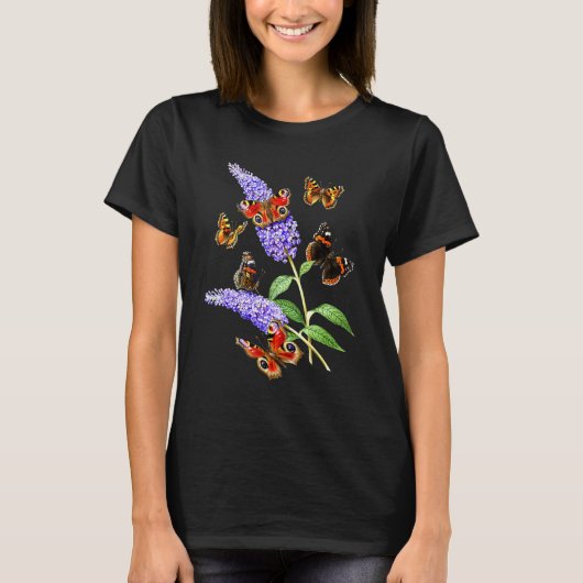 Monarch Butterfly Schattigee entomologie Botanisch T-shirt (Voorkant)