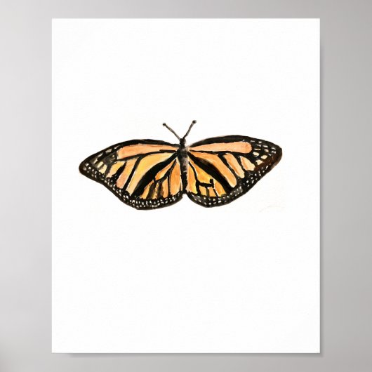 Monarch Butterfly Schilhouette Poster (Voorkant)