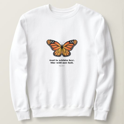 Monarch Butterfly shirt God is binnen haar (Design voorkant)