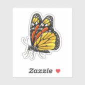 Monarch Butterfly side uitzicht Sticker (Vel)