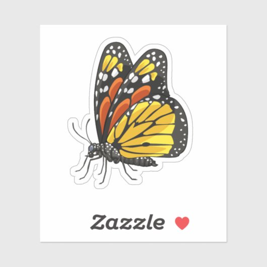 Monarch Butterfly side uitzicht Sticker (Vel)