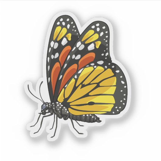 Monarch Butterfly side uitzicht Sticker (Voorkant)