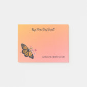 Monarch Butterfly Sinaasappel Goud Inspirerend Post-it® Notes (Voorkant)