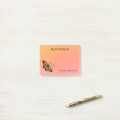 Monarch Butterfly Sinaasappel Goud Inspirerend Post-it® Notes (Op bureau)