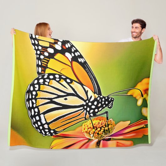 Monarch Butterfly Sip Design Fleece Deken (In situ)