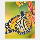 Monarch Butterfly Sip Design Fleece Deken (Voorkant)