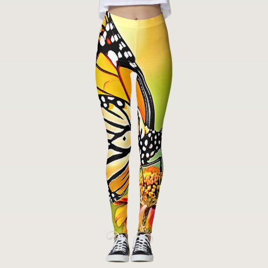 Monarch Butterfly Sip Design Leggings (Voorkant)