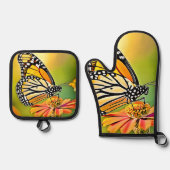 Monarch Butterfly Sip Design Ovenwant & Pannenlap Set (Voorkant)