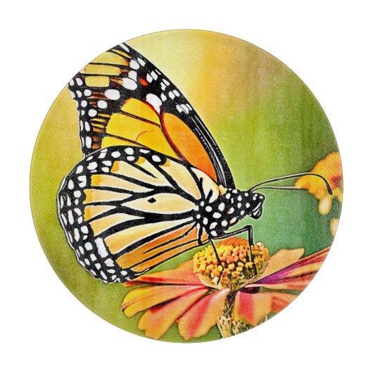 Monarch Butterfly Sip Design Snijplank (Voorkant)