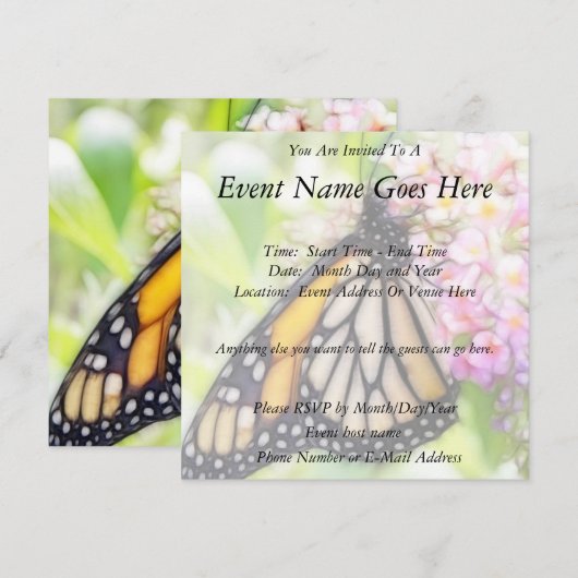 Monarch Butterfly Sipping Nectar Kaart (Voorkant / Achterkant)