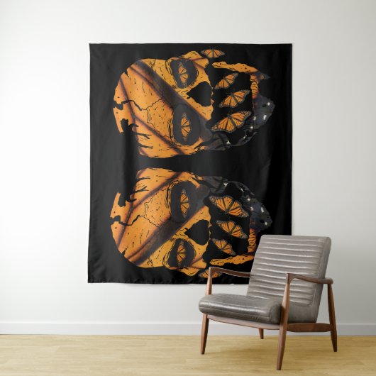 Monarch Butterfly Skulls Wandkleed (In situ)