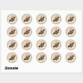Monarch Butterfly Soft Tan Retour Adres Ronde Sticker (Vel)