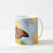 Monarch Butterfly & Sunflower White Koffiemok (Voorkant rechts)
