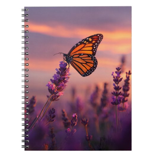 Monarch Butterfly Sunset Notitieboek (Voorkant)