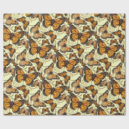 Monarch Butterfly Swirl Cadeaupapier (Vlak)