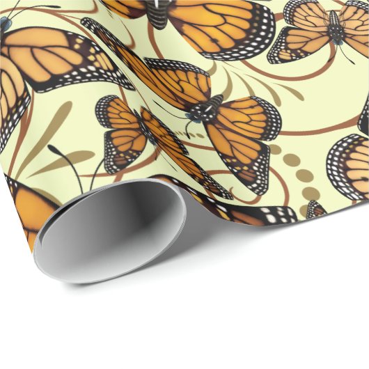 Monarch Butterfly Swirl Cadeaupapier (Rol Hoek)