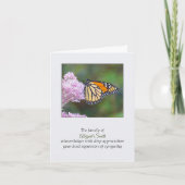 Monarch Butterfly Sympathie Hartelijk dank Kaart (Voorkant)