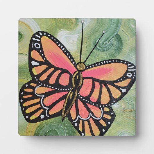 Monarch Butterfly Tafelblad Plaque Fotoplaat (Voorkant)