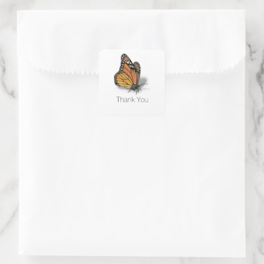 Monarch Butterfly  tekst Vierkante Sticker (Tas)