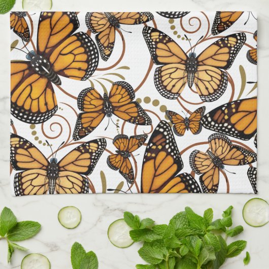 Monarch Butterfly Theedoek (Gevouwen)