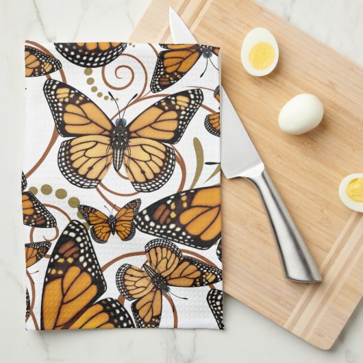 Monarch Butterfly Theedoek (Quarter Fold)