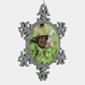 Monarch Butterfly Tin Sneeuwvlok Ornament (Links)