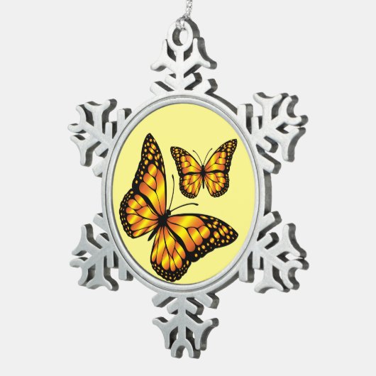MONARCH BUTTERFLY TIN SNEEUWVLOK ORNAMENT (Rechts)
