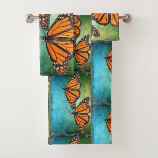 Monarch Butterfly Towel Set Bad Handdoek (Insitu)