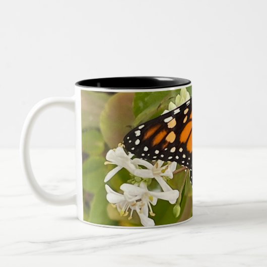 Monarch Butterfly Tweekleurige Koffiemok (Links)