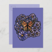 Monarch Butterfly Uitnodiging Briefkaart (Voorkant / Achterkant)