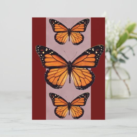 Monarch Butterfly-uitnodigingen Kaart (Staand voorkant)