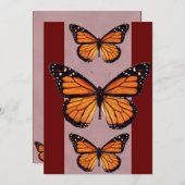 Monarch Butterfly-uitnodigingen Kaart (Voorkant / Achterkant)
