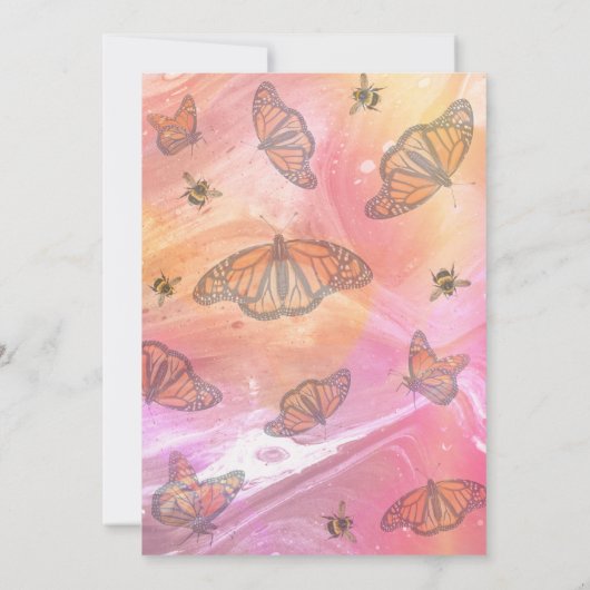 Monarch Butterfly Uitnodigingen voor verjaardagsfe (Achterkant)