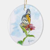 Monarch Butterfly-versiering Keramisch Ornament (Links)