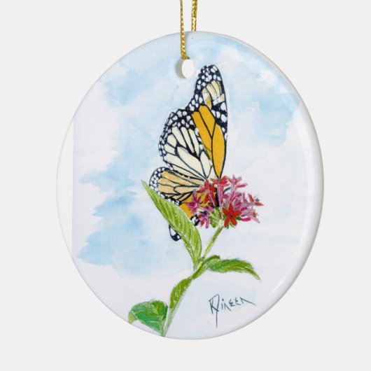 Monarch Butterfly-versiering Keramisch Ornament (Links)