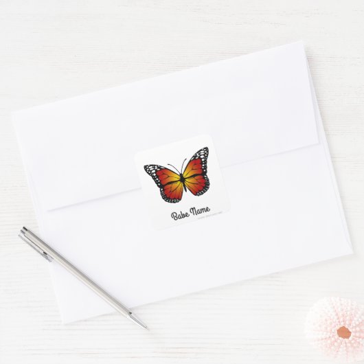 Monarch Butterfly Vierkante Sticker (Envelop)