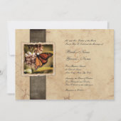 Monarch Butterfly Vintage Wedding Invitations Kaart (Voorkant)