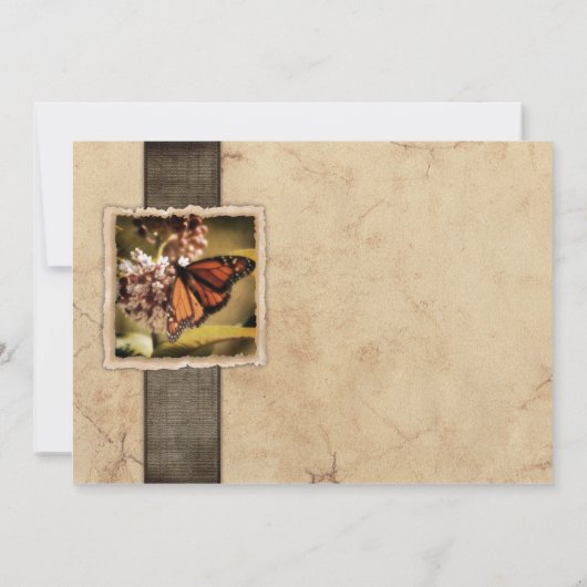 Monarch Butterfly Vintage Wedding Invitations Kaart (Achterkant)