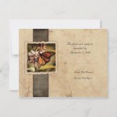 Monarch Butterfly Vintage Wedding RSVP (Voorkant)