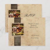 Monarch Butterfly Vintage Wedding RSVP Kaartje (Voorkant / Achterkant)