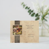 Monarch Butterfly Vintage Wedding RSVP Kaartje (Staand voorkant)