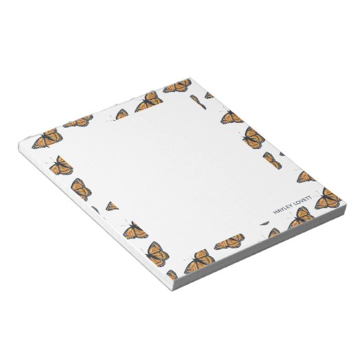 Monarch Butterfly Voeg Jouw naam Notitieblok toe (Schuin)
