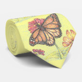 Monarch Butterfly voert Zinnia Flower Stropdas uit (Opgerold)