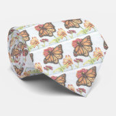 Monarch Butterfly voert Zinnia Flower Stropdas uit (Opgerold)