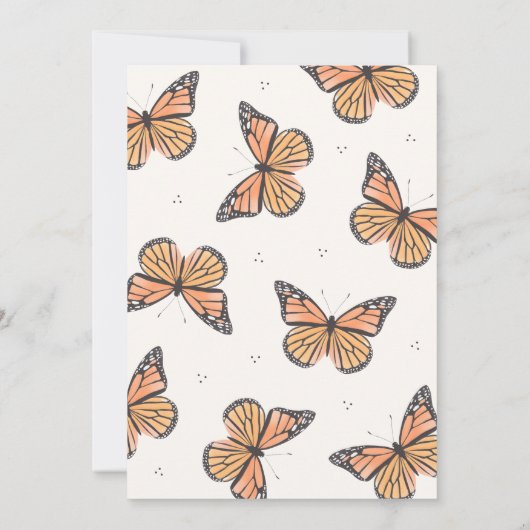 Monarch Butterfly-Vrijgezellenfeest Kaart (Achterkant)