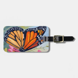 Monarch Butterfly Watercolor Floral Garden Bagagelabel