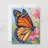 Monarch Butterfly Watercolor Floral Garden Card (Voorkant)