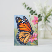 Monarch Butterfly Watercolor Floral Garden Card (Staand voorkant)