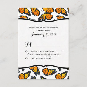 Monarch Butterfly Wedding RSVP Kaartje