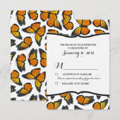Monarch Butterfly Wedding RSVP Kaartje (Voorkant / Achterkant)